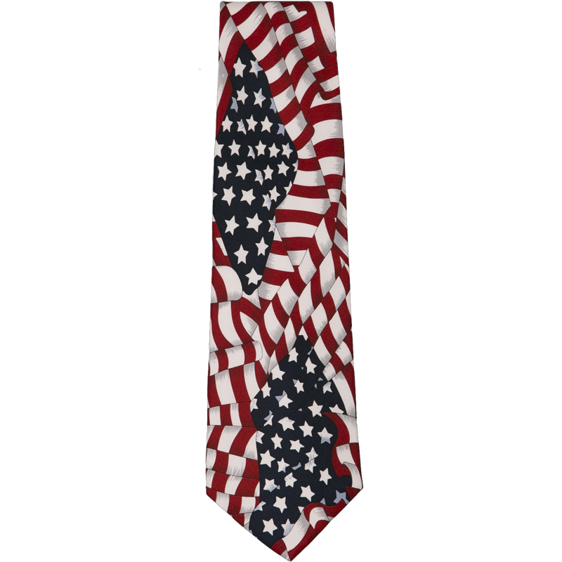 American Flag Satin & Striped Necktie for Men – view 2