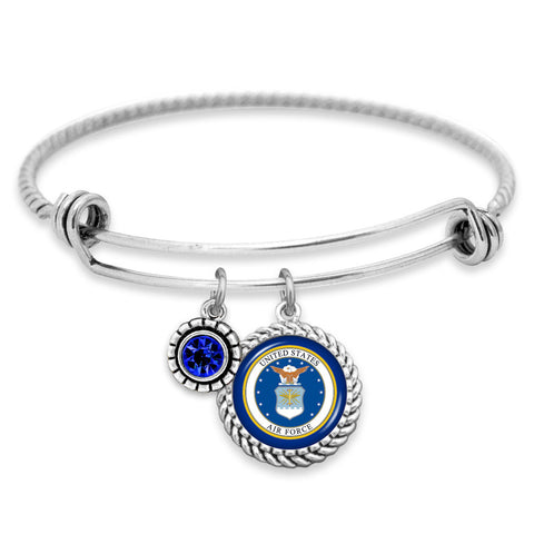 U.S. Air Force Blue Crystal Bracelet