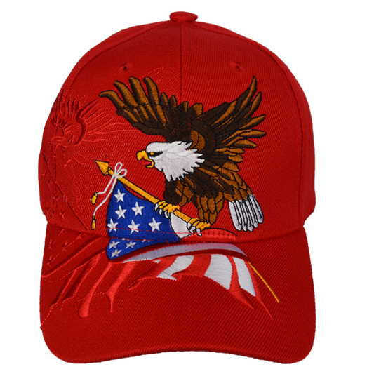 American Eagle Flag Embroidered Red Cap – view 1