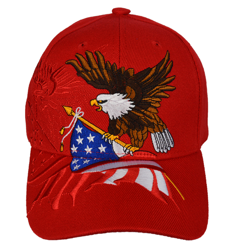 American Eagle Flag Embroidered Red Cap – view 1