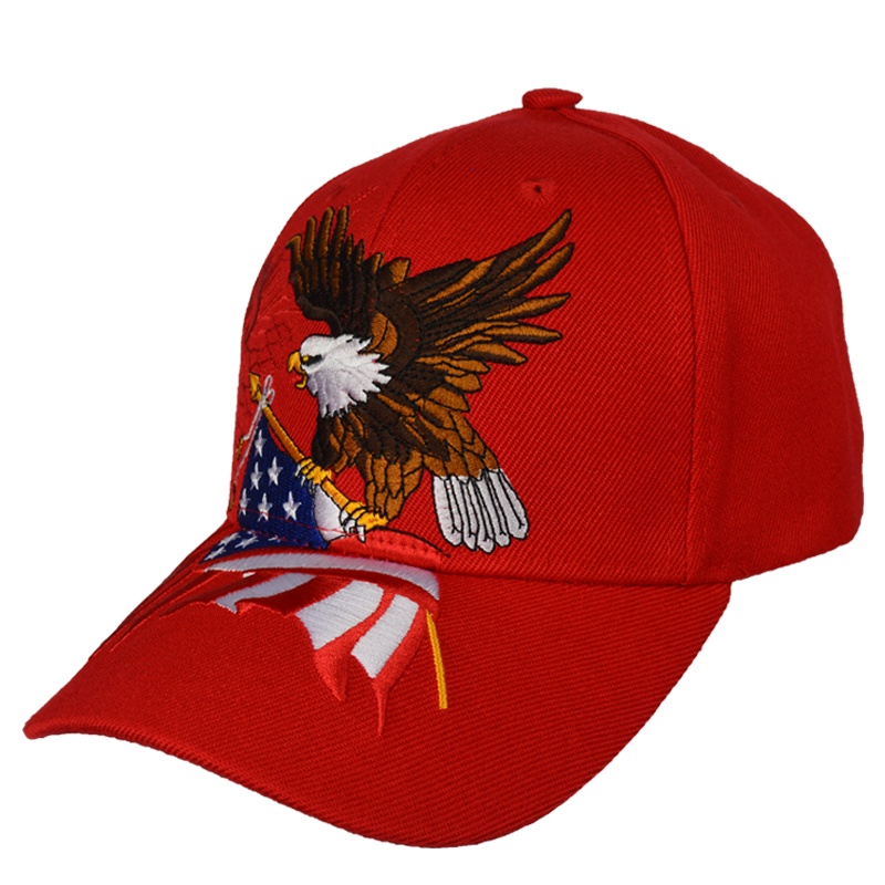 American Eagle Flag Embroidered Red Cap – view 2