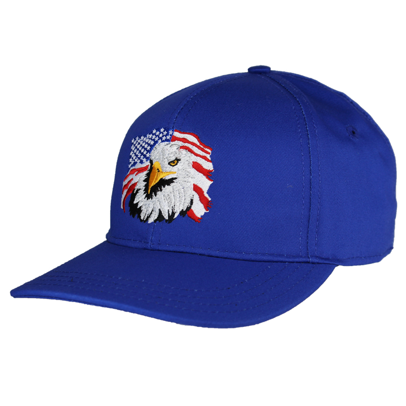 Embroidered Eagle and U.S. Flag Baseball Cap – view 2
