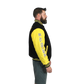 U.S. Army Varsity Jacket with Leather Sleeve- Yellow/Black – view 4