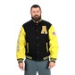U.S. Army Varsity Jacket with Leather Sleeve- Yellow/Black – view 2