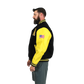 U.S. Army Varsity Jacket with Leather Sleeve- Yellow/Black – view 3