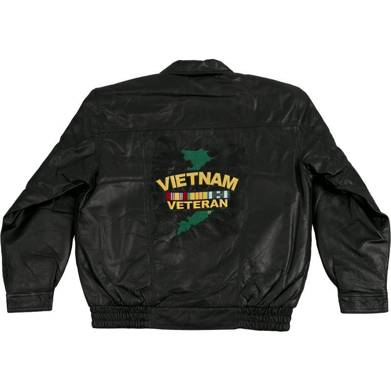 Back of Vietnam Veteran genuine leather jacket