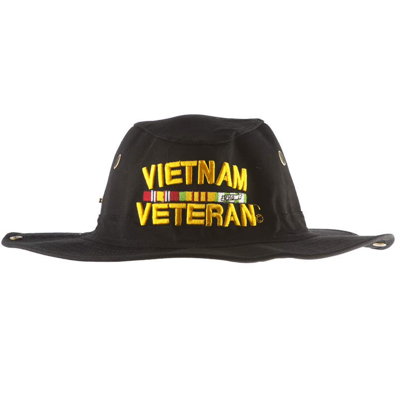 Vietnam Veteran Black Military Hunter Hat – view 1