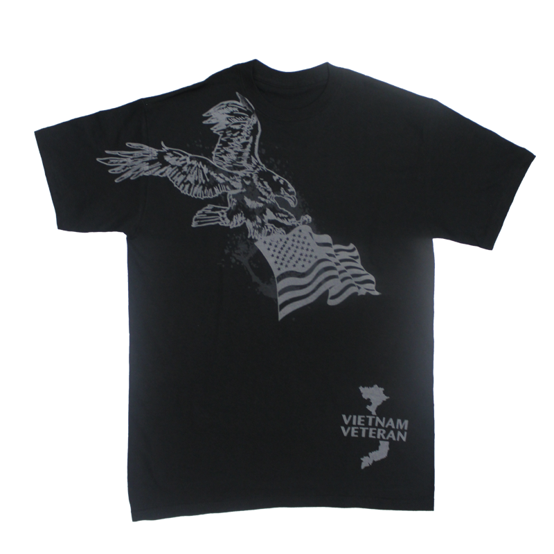 Vietnam Veteran Eagle and American Flag T-Shirt – view 1