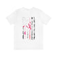 Pink Ribbon With USA Flag And Heart Beat Design T-shirt - Military Republic