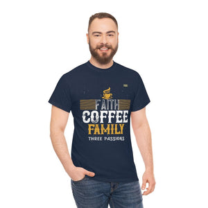 Love Faith, Coffee & Family Coffee Lover T-shirt - Military Republic
