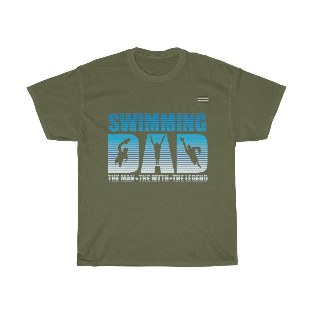 Swimming Legend Dad T-shirt - Military Republic