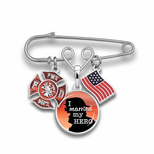 Married My Fireman Hero Brooch Pin - Military Republic