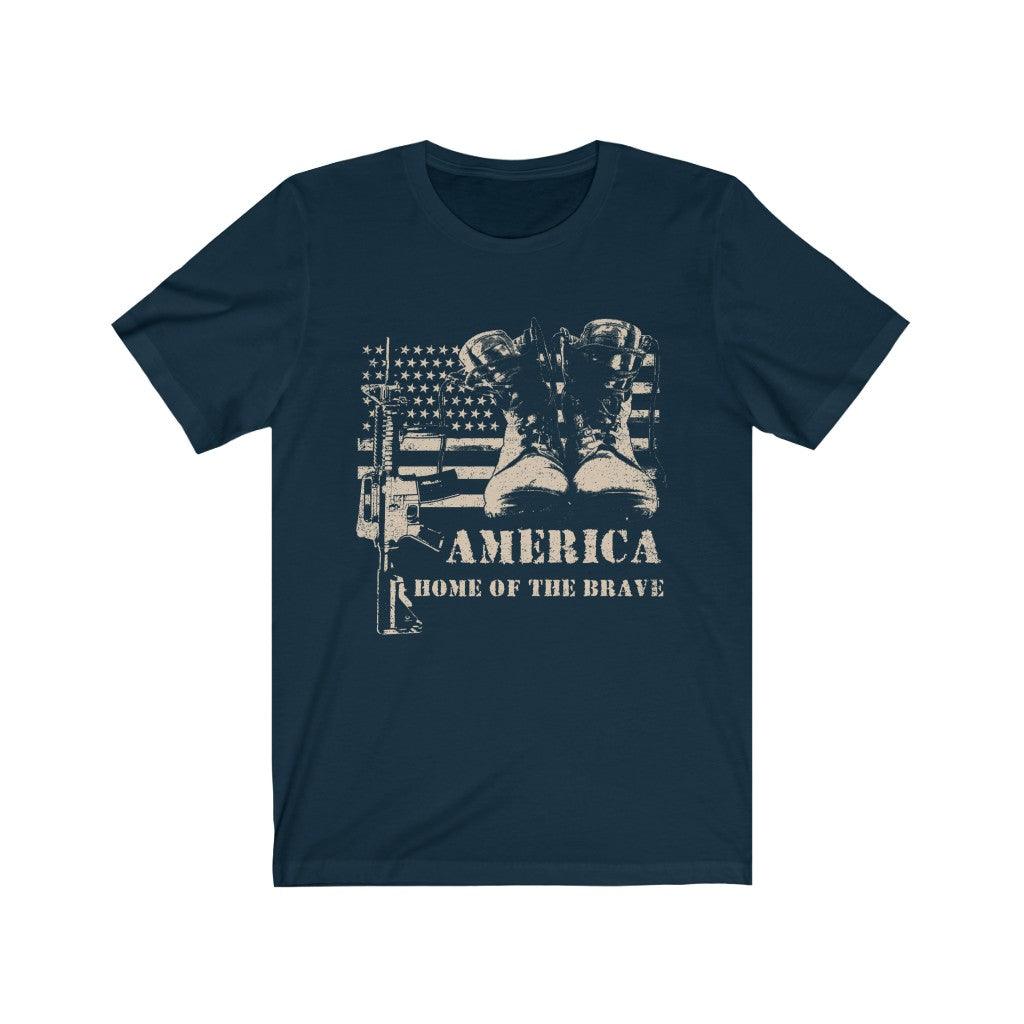 America Home of The Free - Short Sleeve T-Shirt - Military Republic