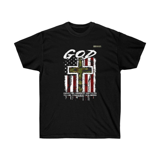 God Gave His Hardest Battle - Veteran T-shirt - Military Republic