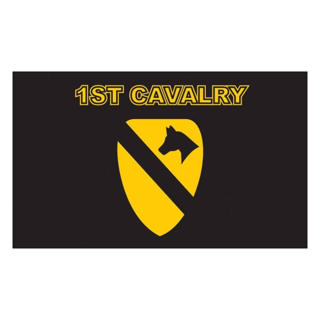 U.S Army 1st Cavalry Division 3'x5' Black Flag - Military Republic
