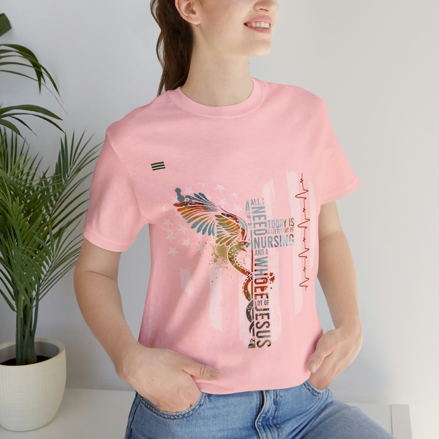 Little Bit of Nursing & Whole Lot of Jesus Nurse T-shirt