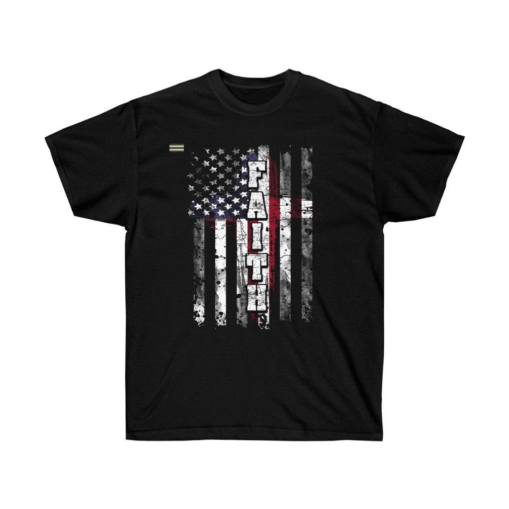 Faith USA Distressed Flag T-shirt - Military Republic