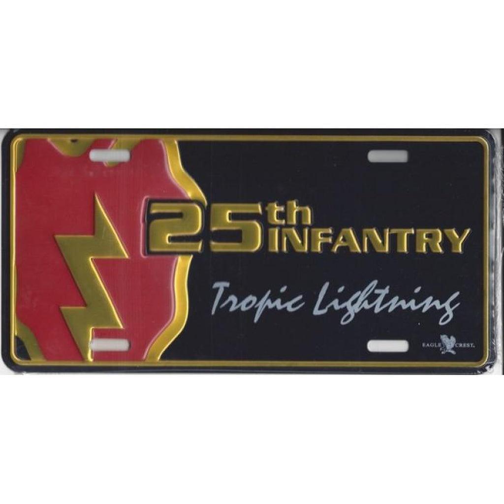 25th Infantry Division Tropic Lightning Metallic License Plate - Military Republic