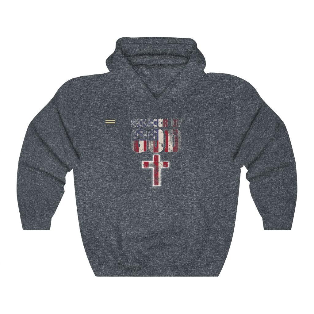 Soldier of God USA Flag & Cross Unisex Hoodie - Military Republic