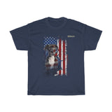 Great Dane Dog with Distressed USA Flag Patriotic T-shirt - Military Republic