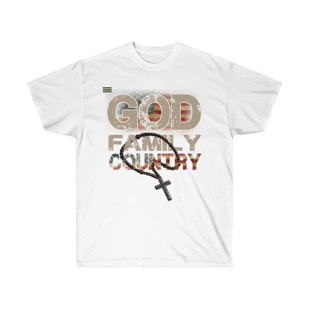 God Family & Country US Flag T-shirt - Military Republic