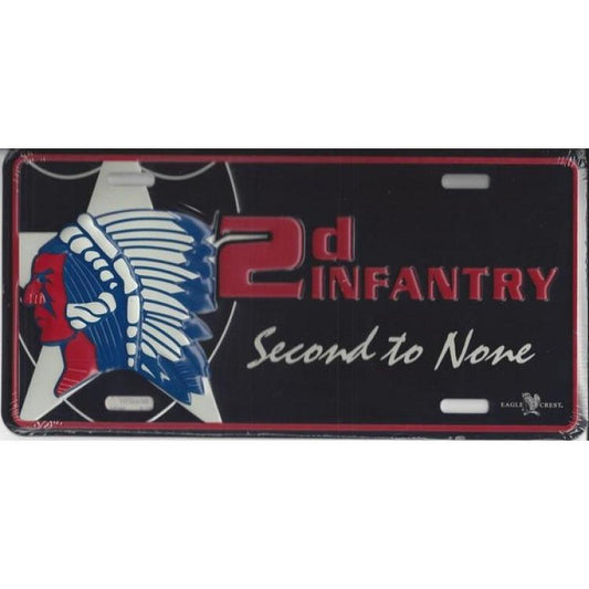 2nd Infantry Second To None Metal Army License Plate - Military Republic
