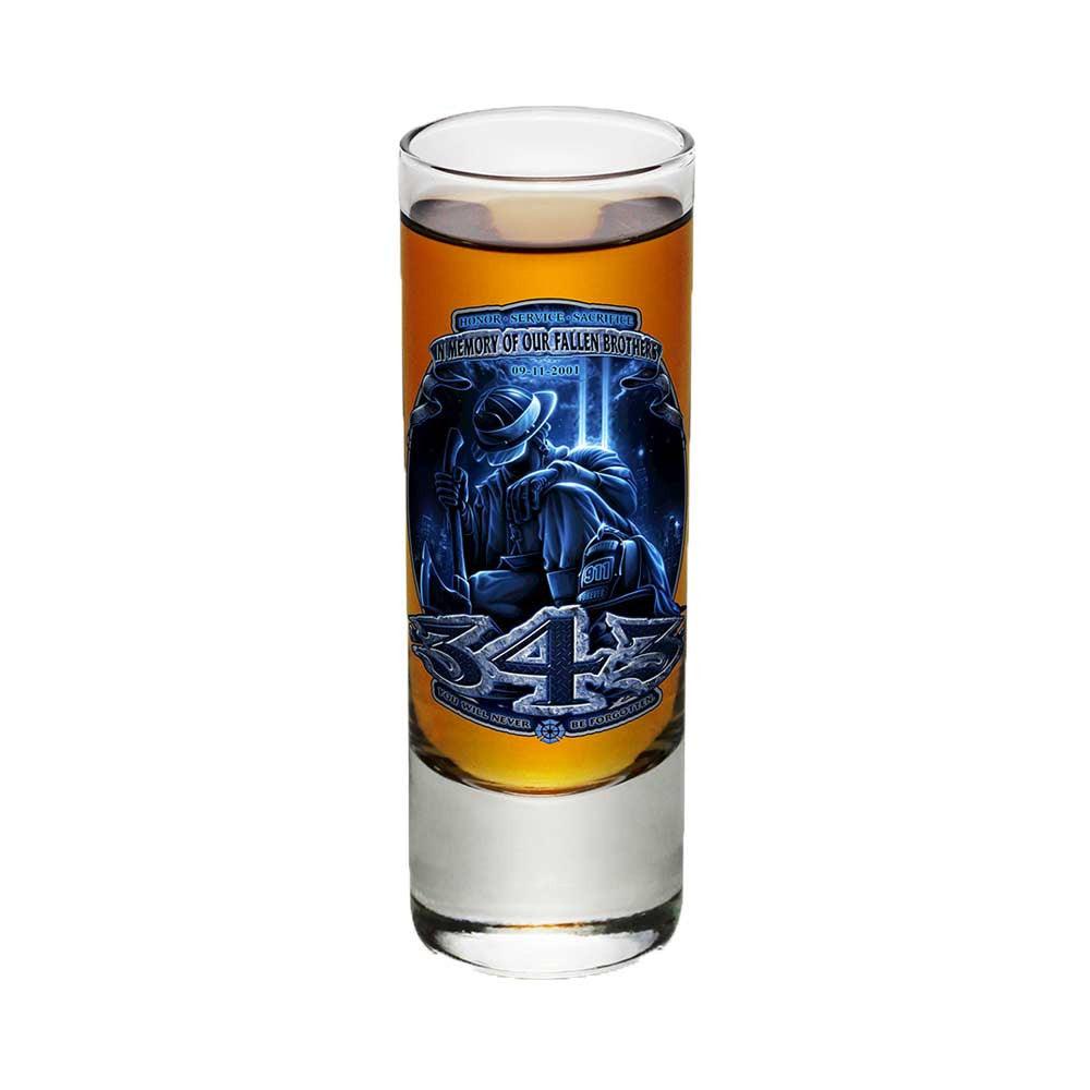 343 In Memory Of Our Fallen Brothers Shot Glasses-Military Republic