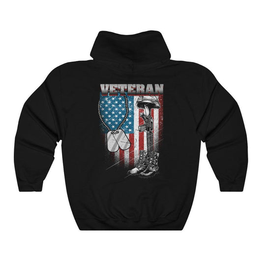 Veteran Distressed US Flag Hoodie - Military Republic