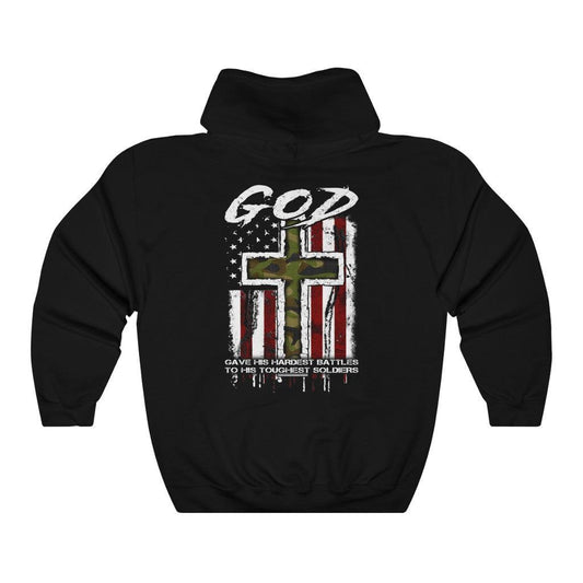 God Gave His Hardest Battles To His Toughest Soldiers Hoodie - Military Republic