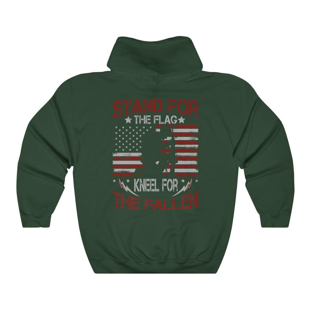 Stand For The Flag Kneel for The Fallen Hoodie - Military Republic