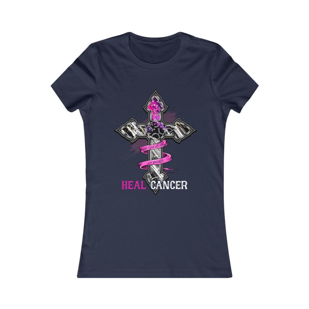 With God All Things Are Possible - Heal Cancer  T-shirt - Military Republic