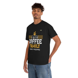 Love Faith, Coffee & Family Coffee Lover T-shirt - Military Republic