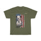 Dalmatian Dog with Distressed USA Flag Patriotic T-shirt - Military Republic
