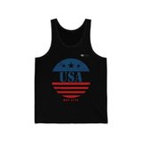 Circular Flag American Flag Est. 1776 Unisex Jersey Tank Top - Military Republic