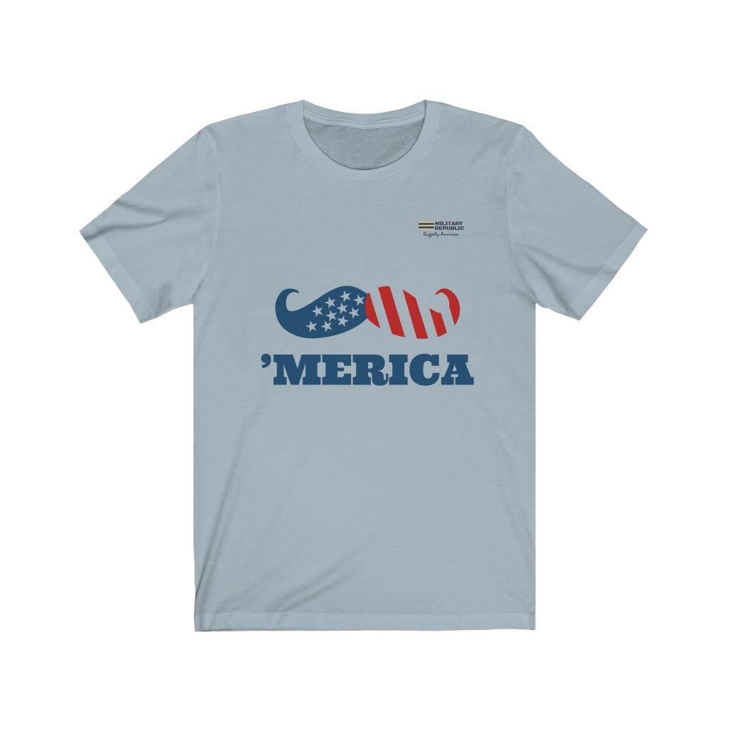 American Patriotic Moustache T-shirt - Military Republic