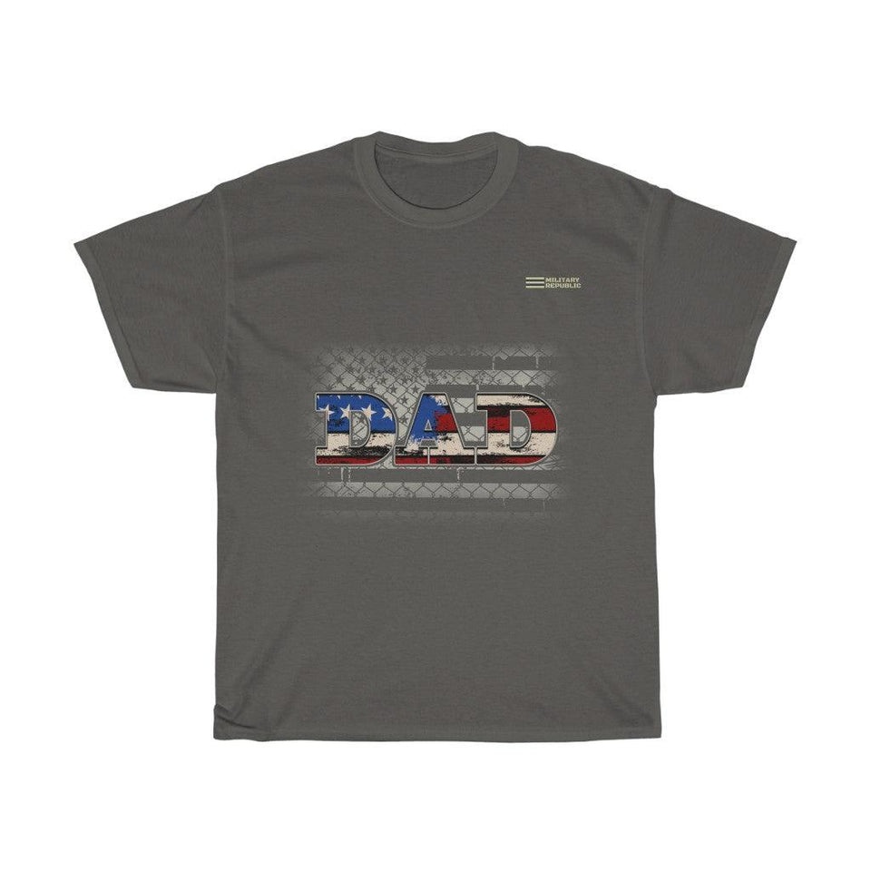 Dad - Netted American Flag T-shirt - Military Republic