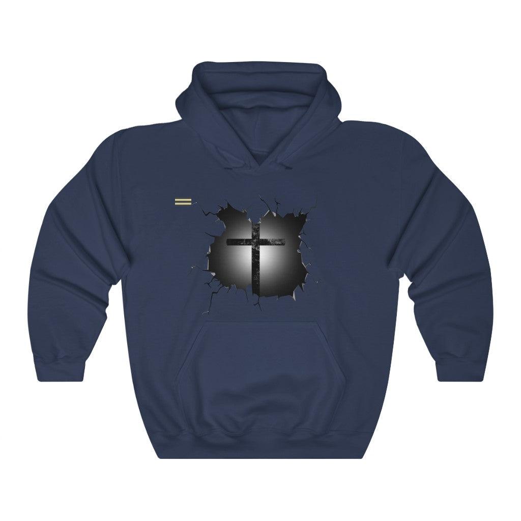Shattered Shirt Cross Design Unisex Hoodie - Military Republic