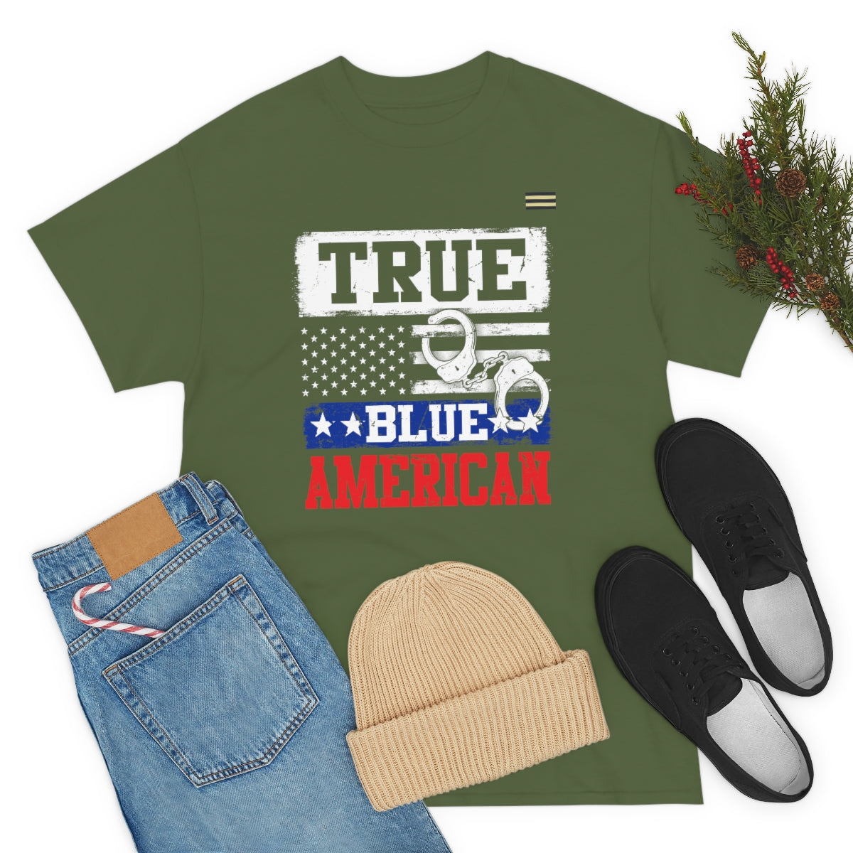 True Blue American Four Stars Law Enforcement T-shirt