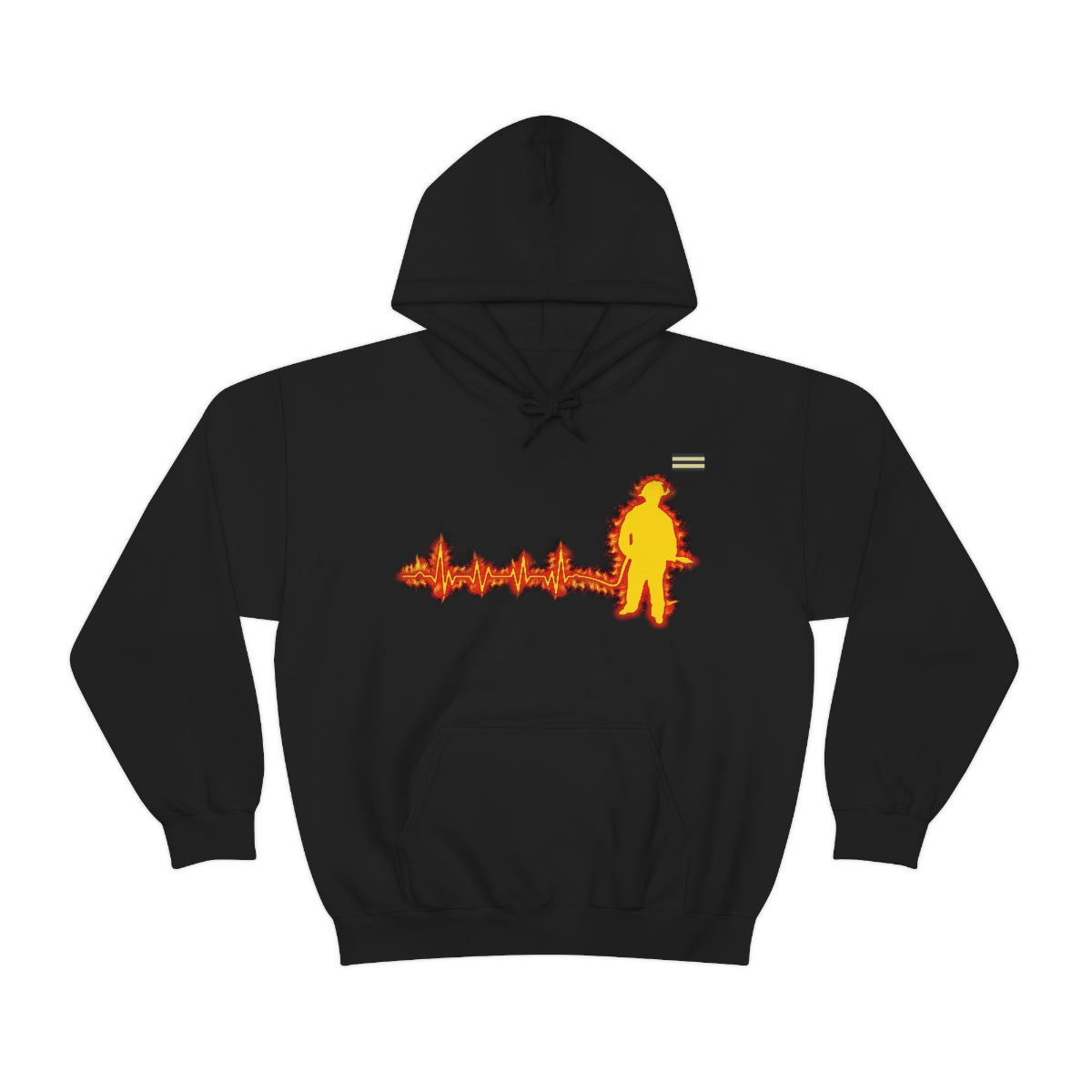 A Heart-Beating Fire Fighter At Work Hoodie