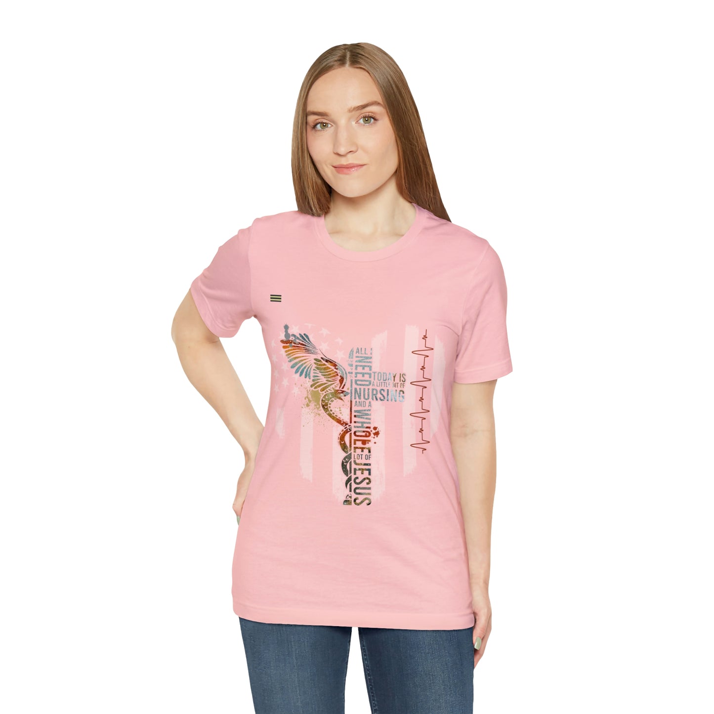 Little Bit of Nursing & Whole Lot of Jesus Nurse T-shirt