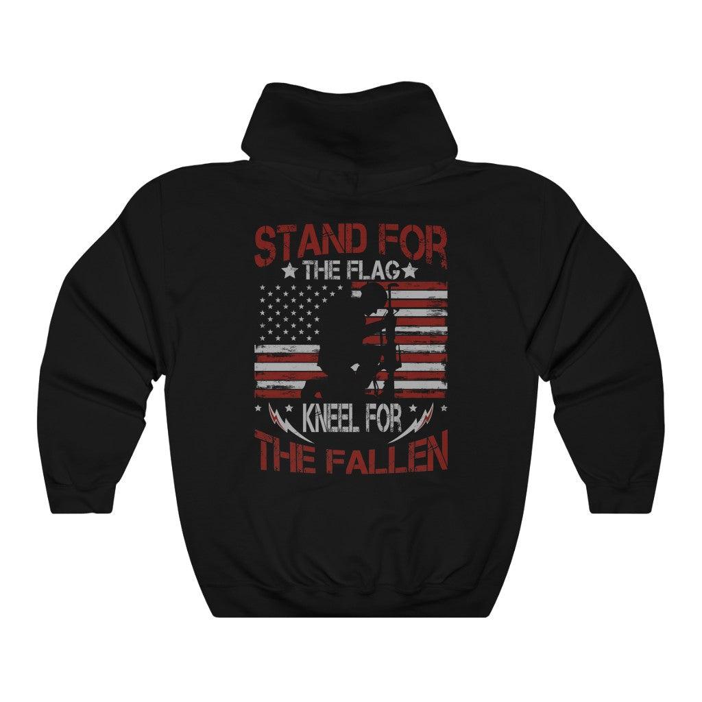 Stand For The Flag Kneel for The Fallen Hoodie - Military Republic