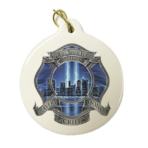 9/11 Blue Skies Firefighter Christmas Ornament-Military Republic