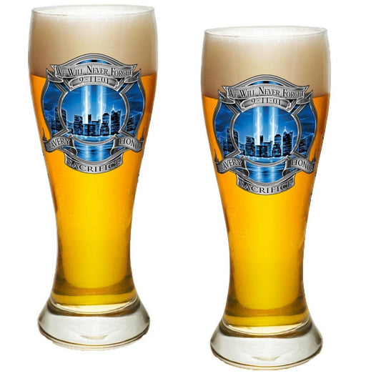 9/11 Blue Skies Firefighter Pilsner Glass Set-Military Republic