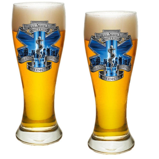 9/11 EMS Blue Skies Pilsner Glass Set-Military Republic