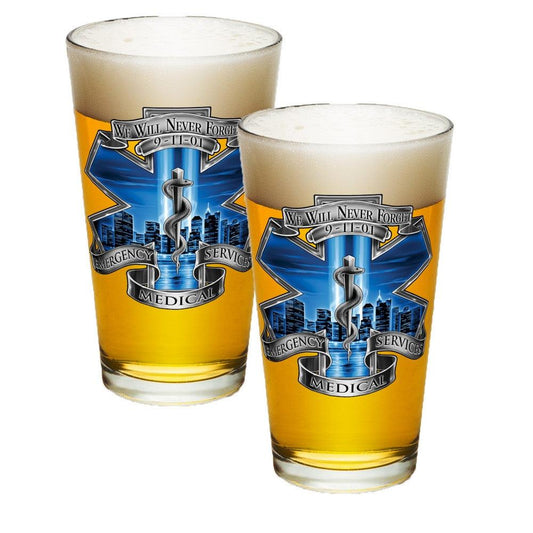 9/11 EMS Blue Skies Pint Glasses-Military Republic