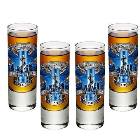 9/11 EMS Blue Skies Shot Glasses-Military Republic
