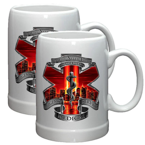 9/11 EMS Red Skies Stoneware Mug Set-Military Republic