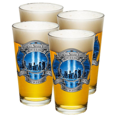 9/11 Firefighter Blue Skies Pint Glasses-Military Republic