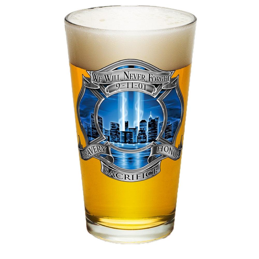 9/11 Firefighter Blue Skies Pint Glasses-Military Republic
