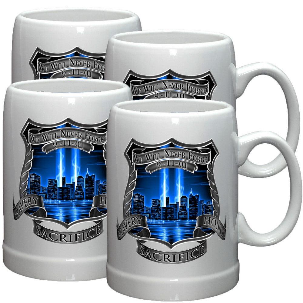 9/11 Police Blue Skies Stoneware Mug Set-Military Republic